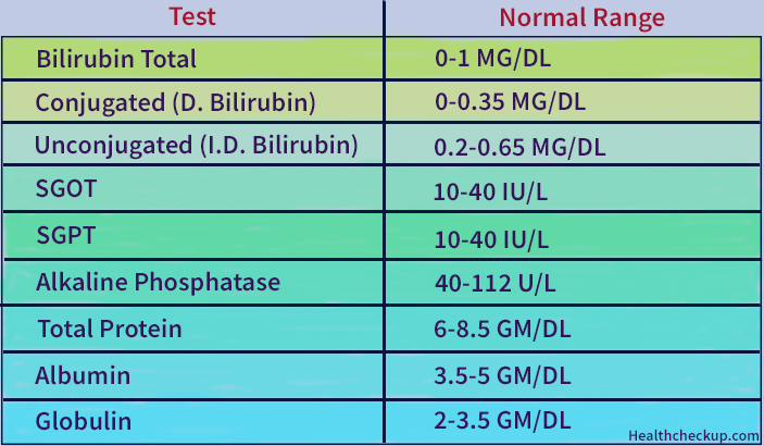 Normal Liver Enzyme Levels Chart